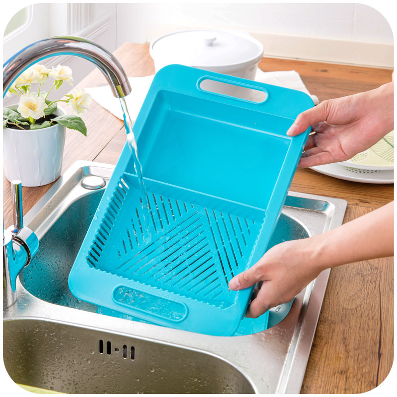 Multifunction Kitchen Cutting Board with Drain Basket
