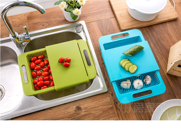 Multifunction Kitchen Cutting Board with Drain Basket