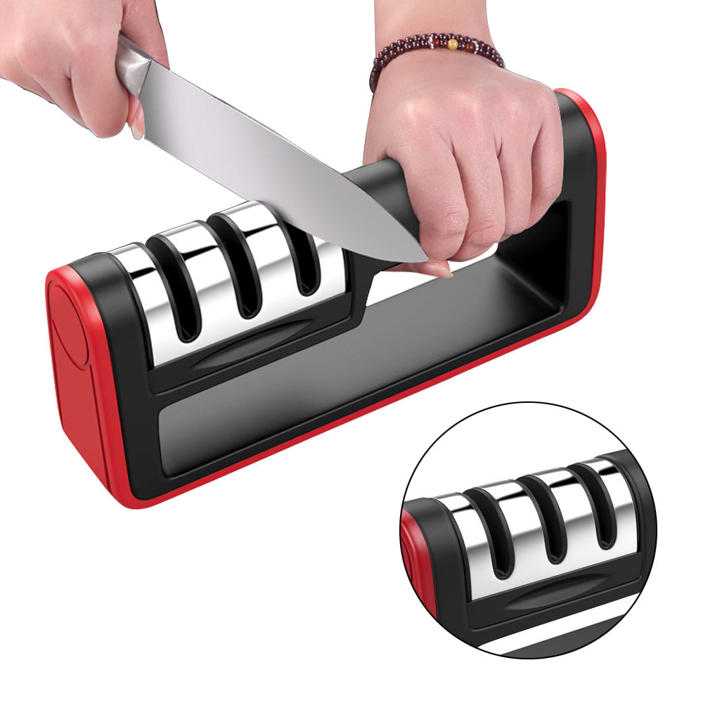 Knife Sharpener – Fine, Ceramic & Coarse, Non-Slip Design