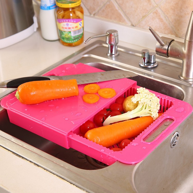 Multifunction Kitchen Cutting Board with Drain Basket