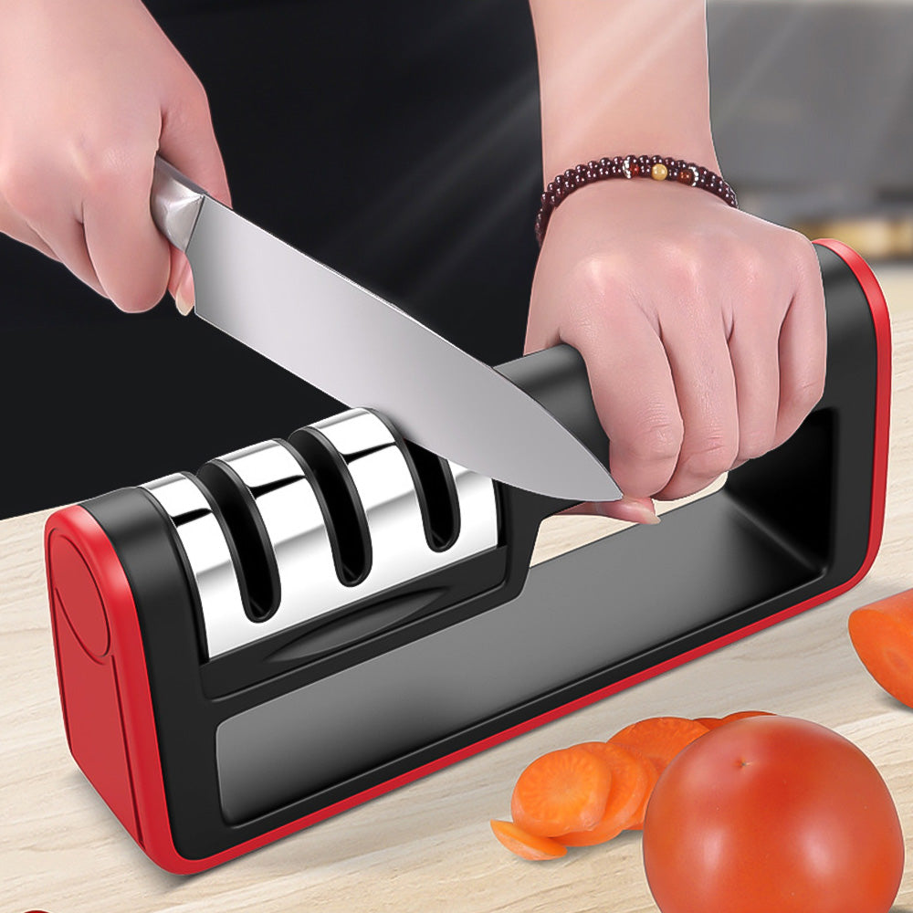 Knife Sharpener – Fine, Ceramic & Coarse, Non-Slip Design