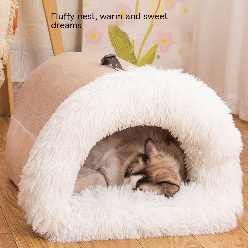 Cozy Pet Nest – Soft & Warm Bed for Cats and Small Dogs