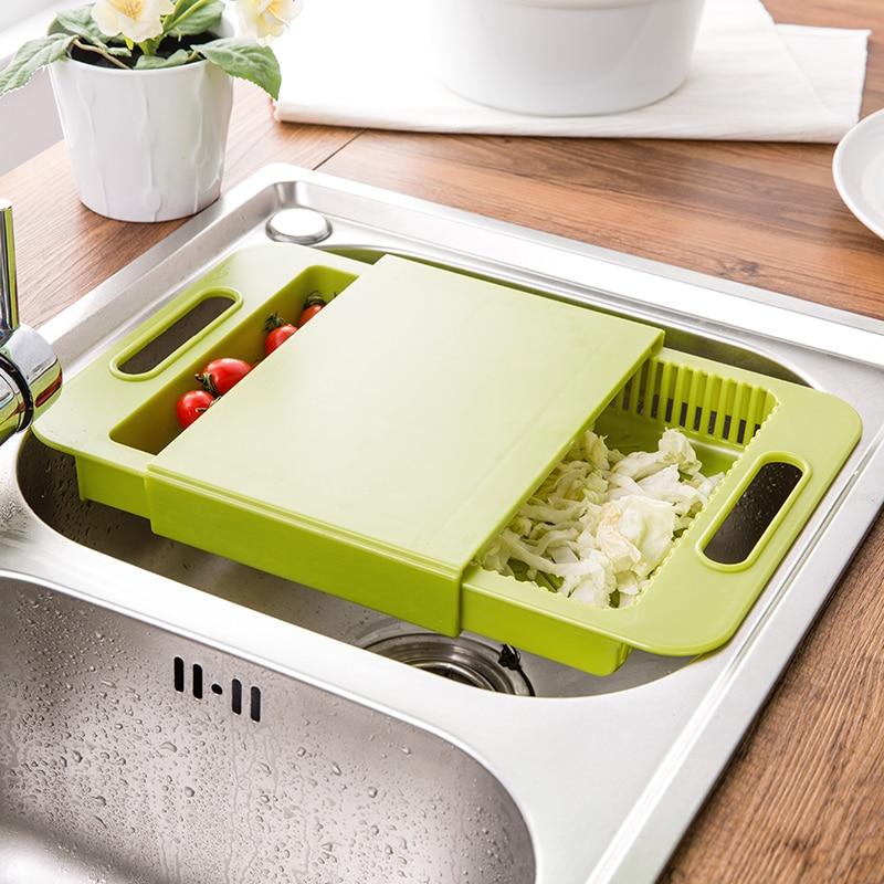 Multifunction Kitchen Cutting Board with Drain Basket