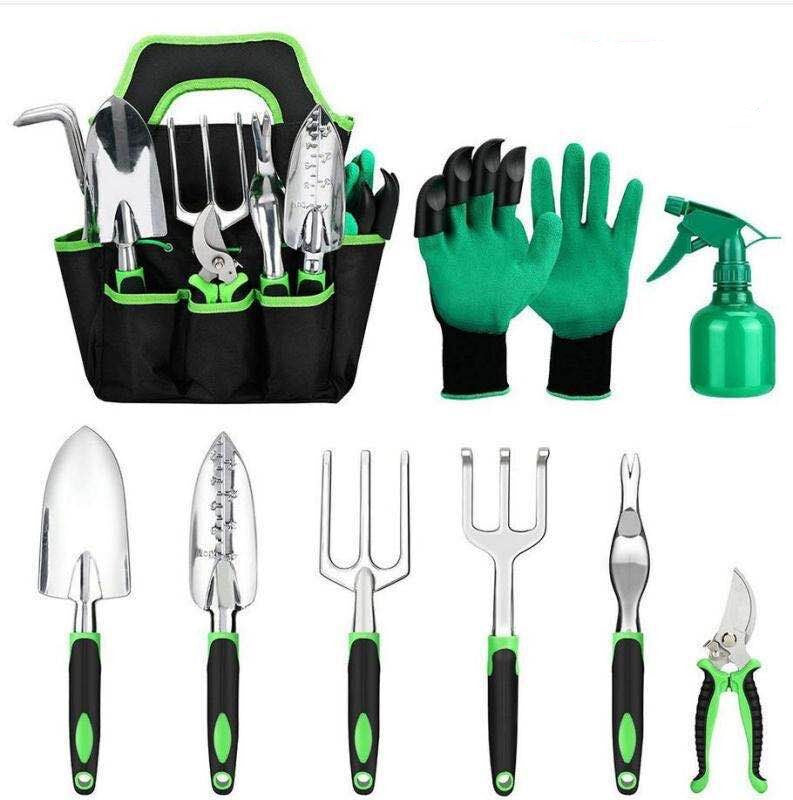 9-Piece Garden Tool Set – Aluminum & Silicone Hand Tools for Gardening