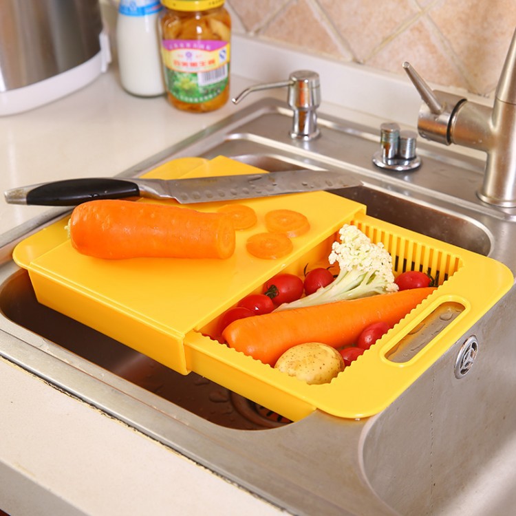 Multifunction Kitchen Cutting Board with Drain Basket